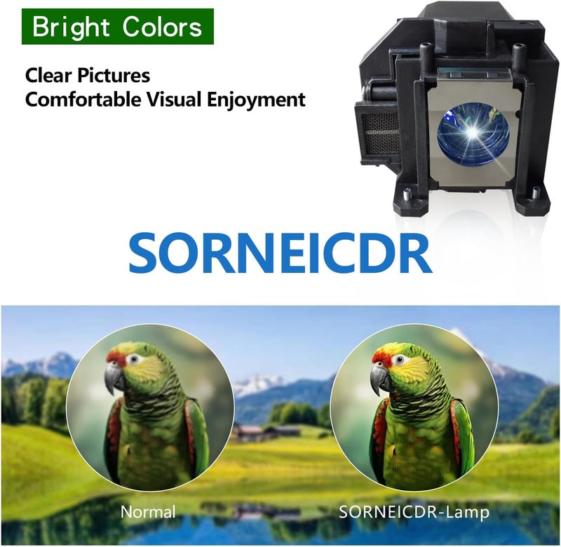 SORNEICDR مصباح بديل EL PLP54 لجهاز العرض متوافق مع EPSON V13H010L54 Powerlite Home Cinema 705HD S7 79، EX31 EX51 EX71 H310A H311A H331A H327B H327C H328A H328B H328C H331B H331C - Image 3